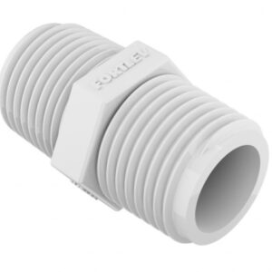 niple duplo PVC BRANCO